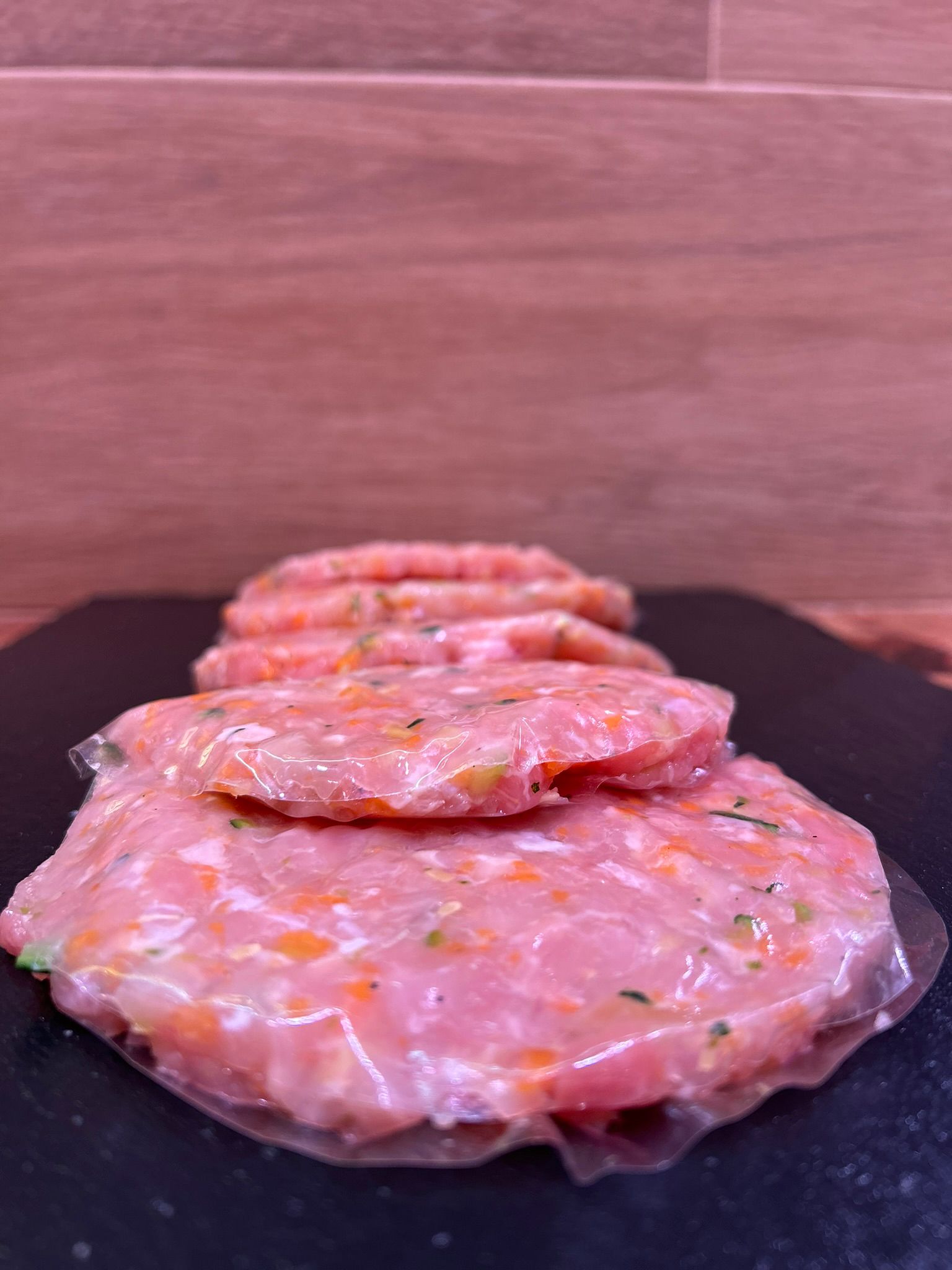 hamburguesas de pollo con verduras ( 4 unidades, 520 gr aprox )